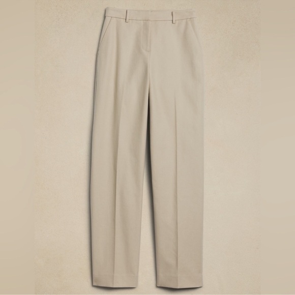 NWT! Banana Republic Natural Stone Gray Sabbia Italian Twill Straight Pant💛 - Picture 5 of 6